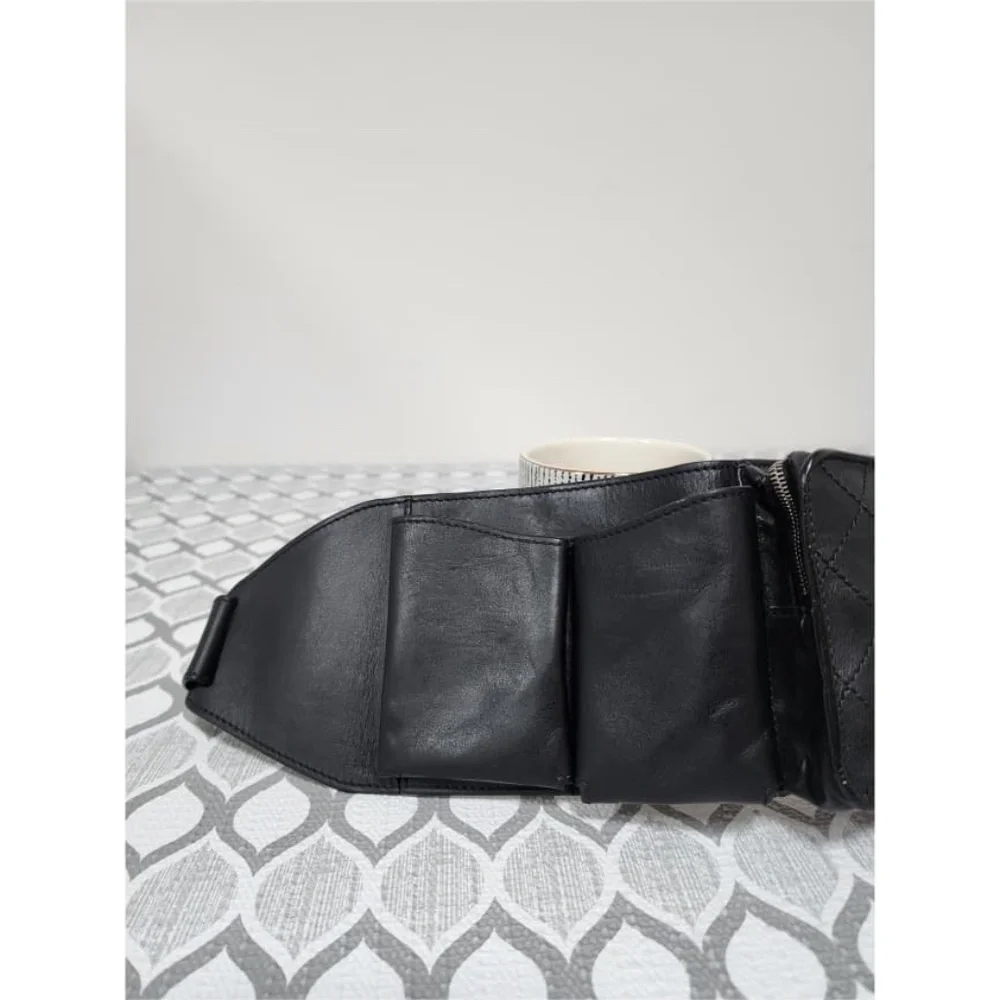 Authentic Chanel 2014 Uniform Quilted Bum/Waist Bag Black